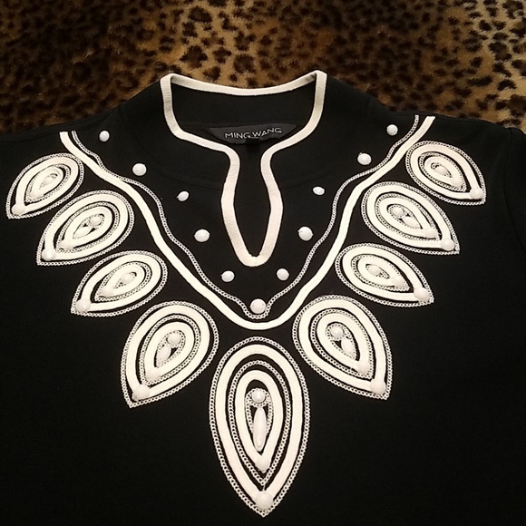 Ming Wang Women's 3/4 length shirt - Picture 2 of 4